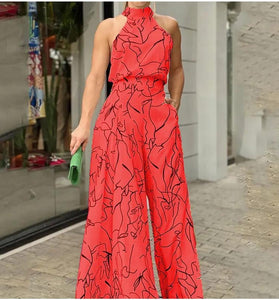 Bella Orange and Black Jumpsuit