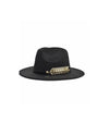 Wide-Brim Fedora With Gold Band Design