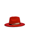 Wide-Brim Fedora With Gold Band Design