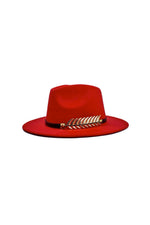 Wide-Brim Fedora With Gold Band Design