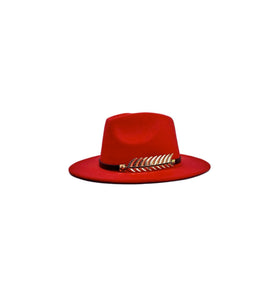 Wide-Brim Fedora With Gold Band Design