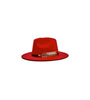 Wide-Brim Fedora With Gold Band Design