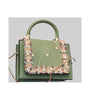 Trendy Decorated Flower Green Bag