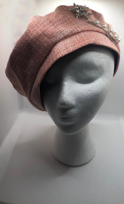 Jeweled & Pearl Decorated French Beret