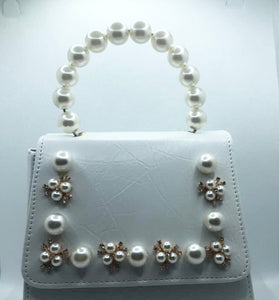 Pearl Handles Vintage White Bag