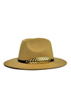 Wide-Brim Fedora With Gold Band Design