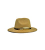 Wide-Brim Fedora With Gold Band Design