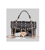 Transparent Overlay Black Studded Fashion Bag.