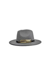 Wide-Brim Fedora With Gold Band Design