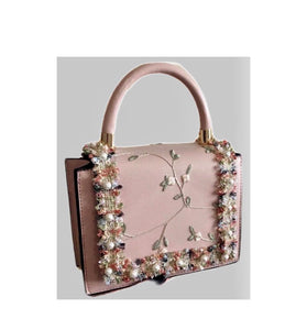 Trendy Decorated Flower Pink Bag