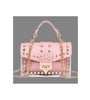 Transparent Overlay Pink Studded Fashion Bag.