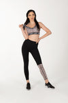 Leopard Patchwork Yoga two Piece Set. Has stylish Elastic Straps for added protection.