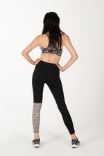 Leopard Patchwork Yoga two Piece Set. Has stylish Elastic Straps for added protection.