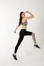 Leopard Patchwork Yoga two Piece Set. Has stylish Elastic Straps for added protection.