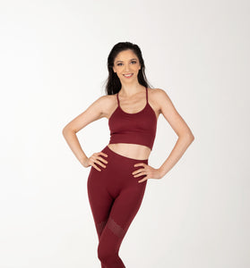 Burgundy Padded Push-up Strappy Set