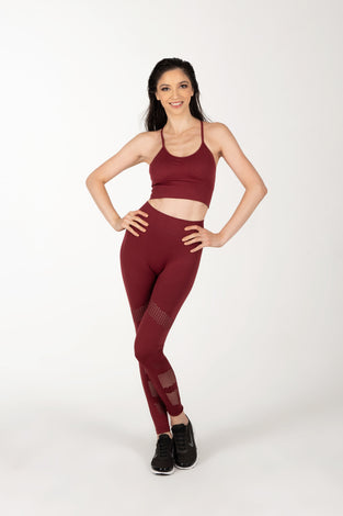 Burgundy Padded Push-up Strappy Set