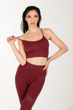 Burgundy Padded Push-up Strappy Set