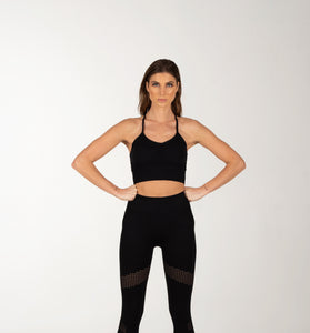 Padded Push-up Strappy Sports Bra and Long Leggings