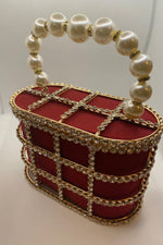 Embellished Red Gold Evening Purse