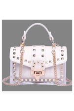 Transparent Overlay Studded Fashion Bag