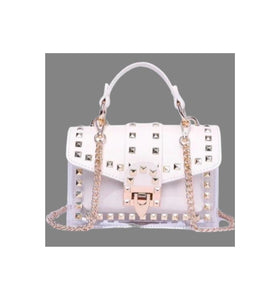 Transparent Overlay Studded Fashion Bag