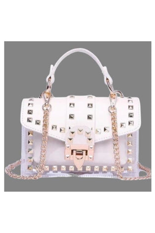 Transparent Overlay Studded Fashion Bag