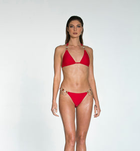 Two Piece Jeweled Design Red Set.