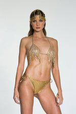 Diamond Gold Tassel Two Piece Swimsuit.