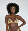 Gold Two Piece Diamond Swim Set.