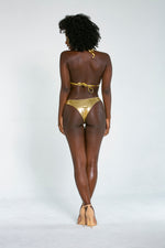 Gold Two Piece Diamond Swim Set.